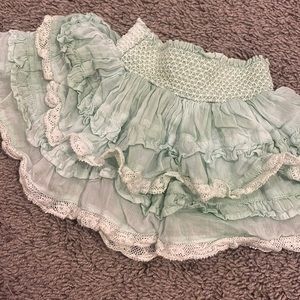 Mini tiered skirt mint green Loveshackfancy